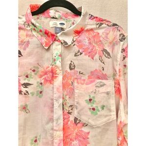 Old Navy | Classic Button Down in Neon Floral